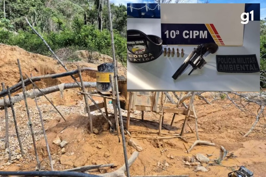 Vinte suspeitos presos em garimpo ilegal funcionando